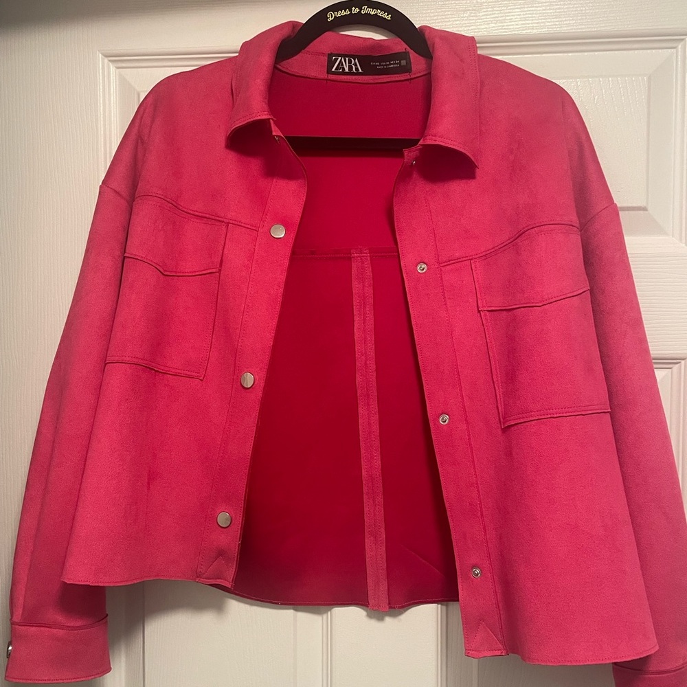 Zara suede hot pink shacket